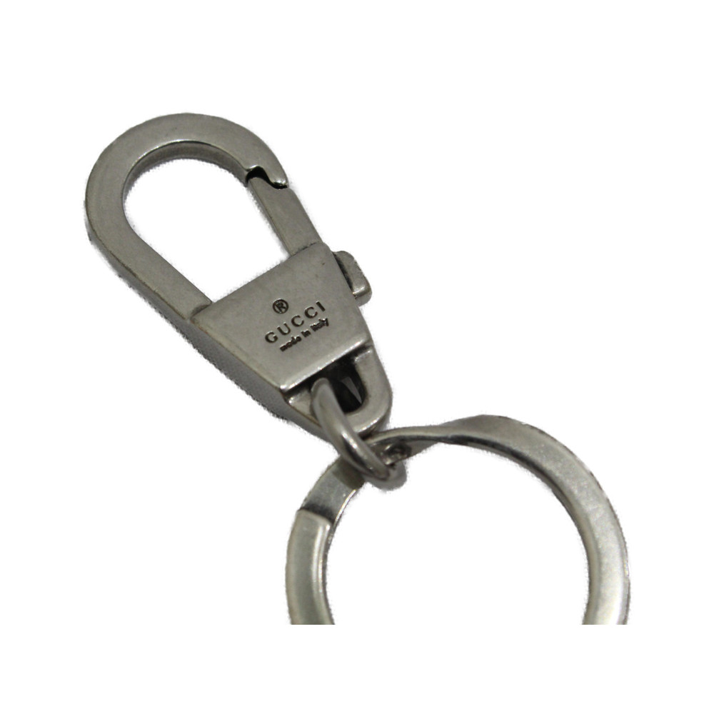 Gucci Key Motif Keychain Key Ring Silver Black View 3